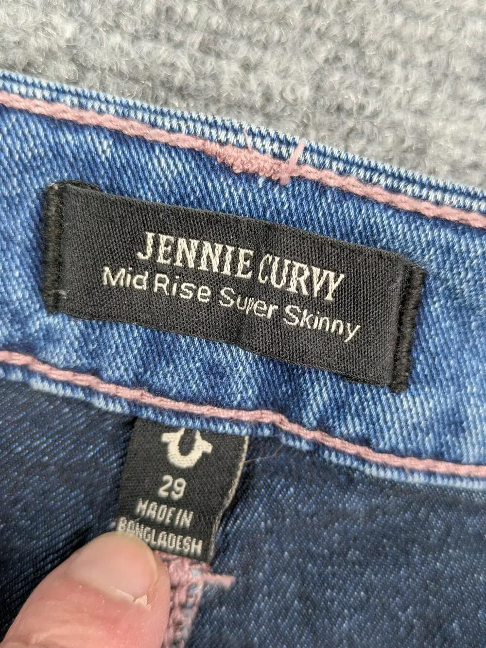 True Religion Jeans Womens 29 Blue Jennie Curvy Mid Rise Super Skinny Stretch